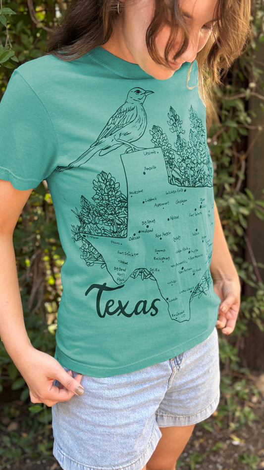 Texas Bluebonnet T-Shirt - Vibrant Botanical Print, 100% Cotton