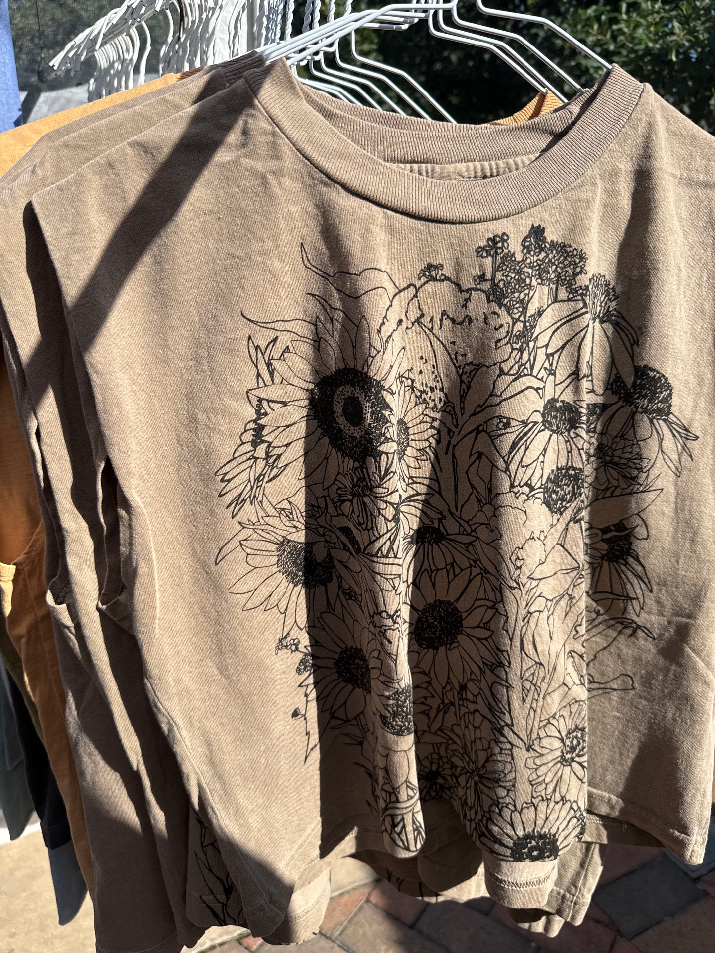 Handprinted Botanical Summer Crop Top - Sustainable Cotton