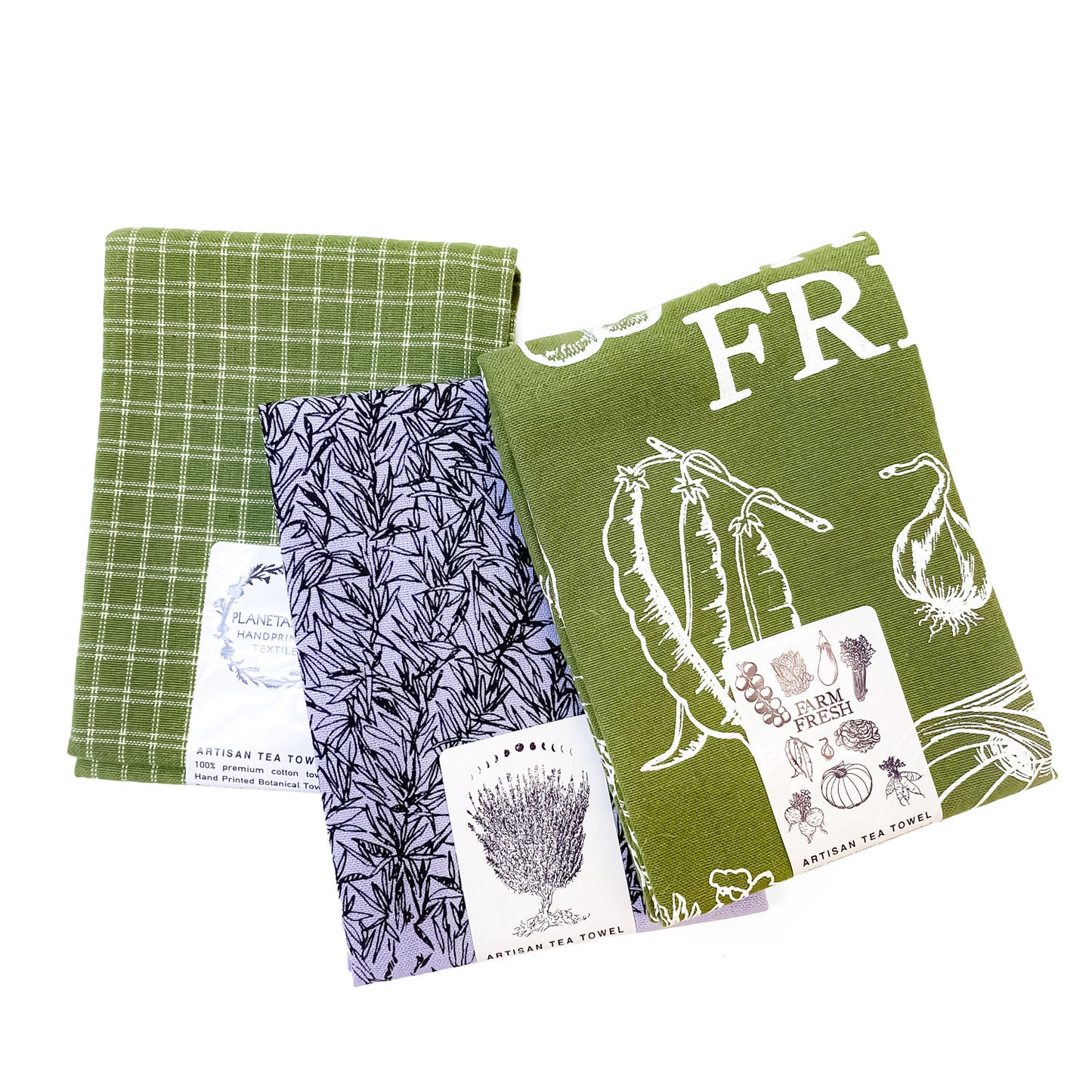 Lavender botanical artisan towels set