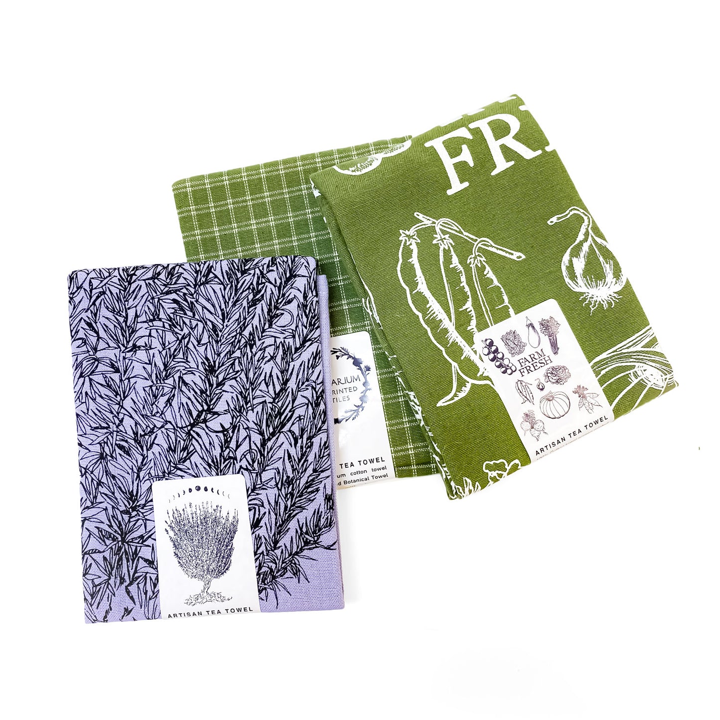 Lavender botanical artisan towels set