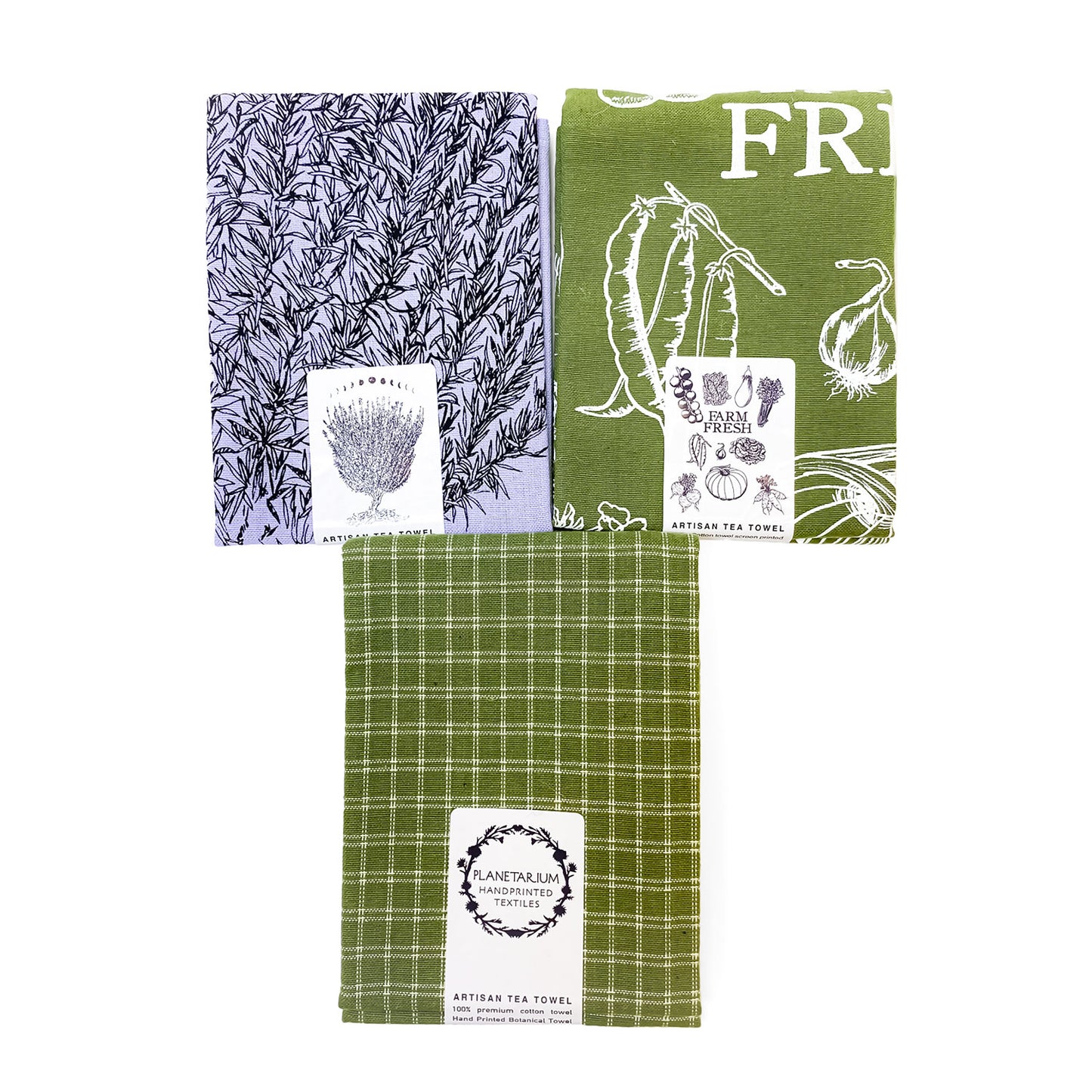 Lavender botanical artisan towels set