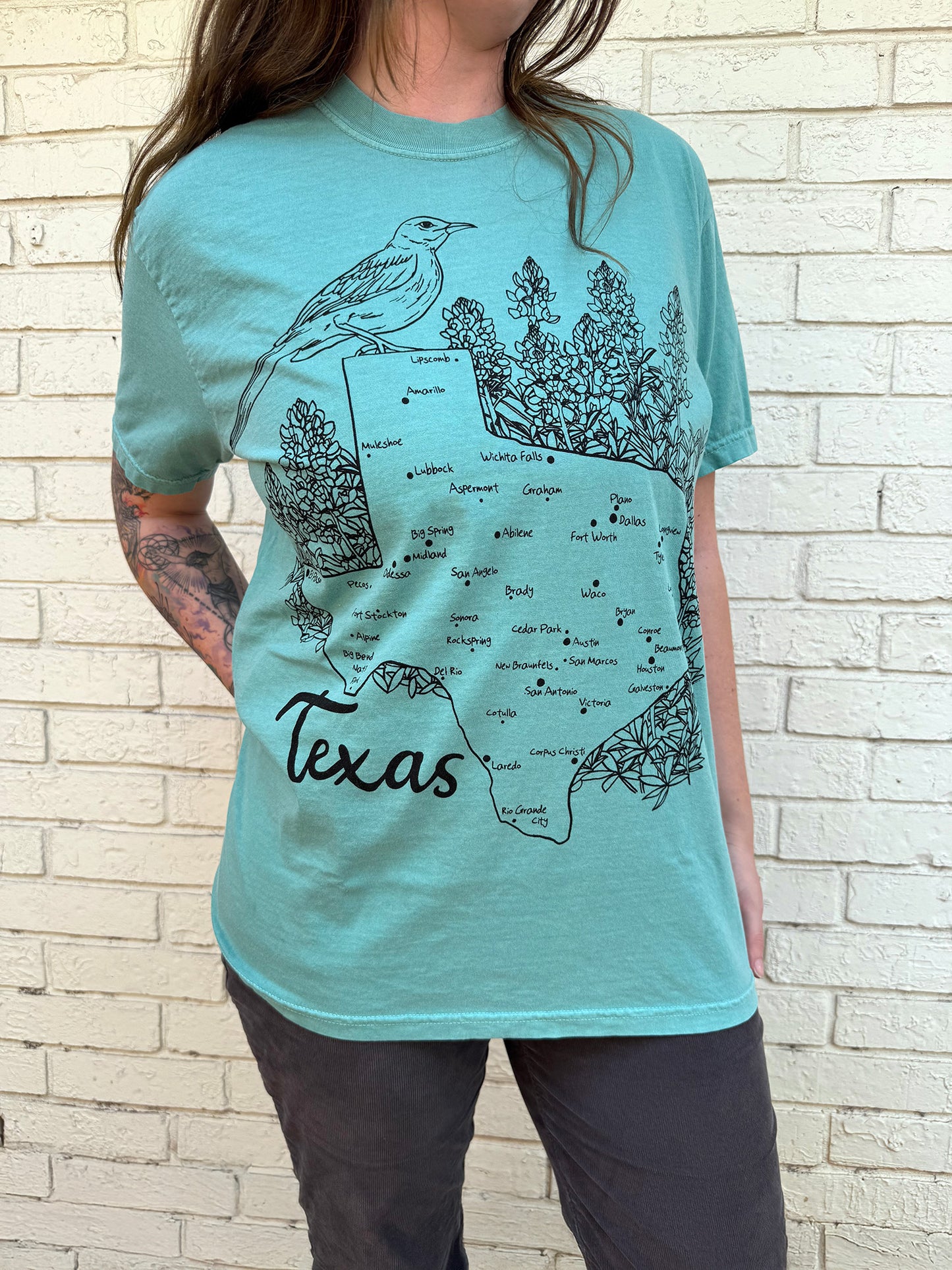 Texas Bluebonnet T-Shirt - Vibrant Botanical Print, 100% Cotton