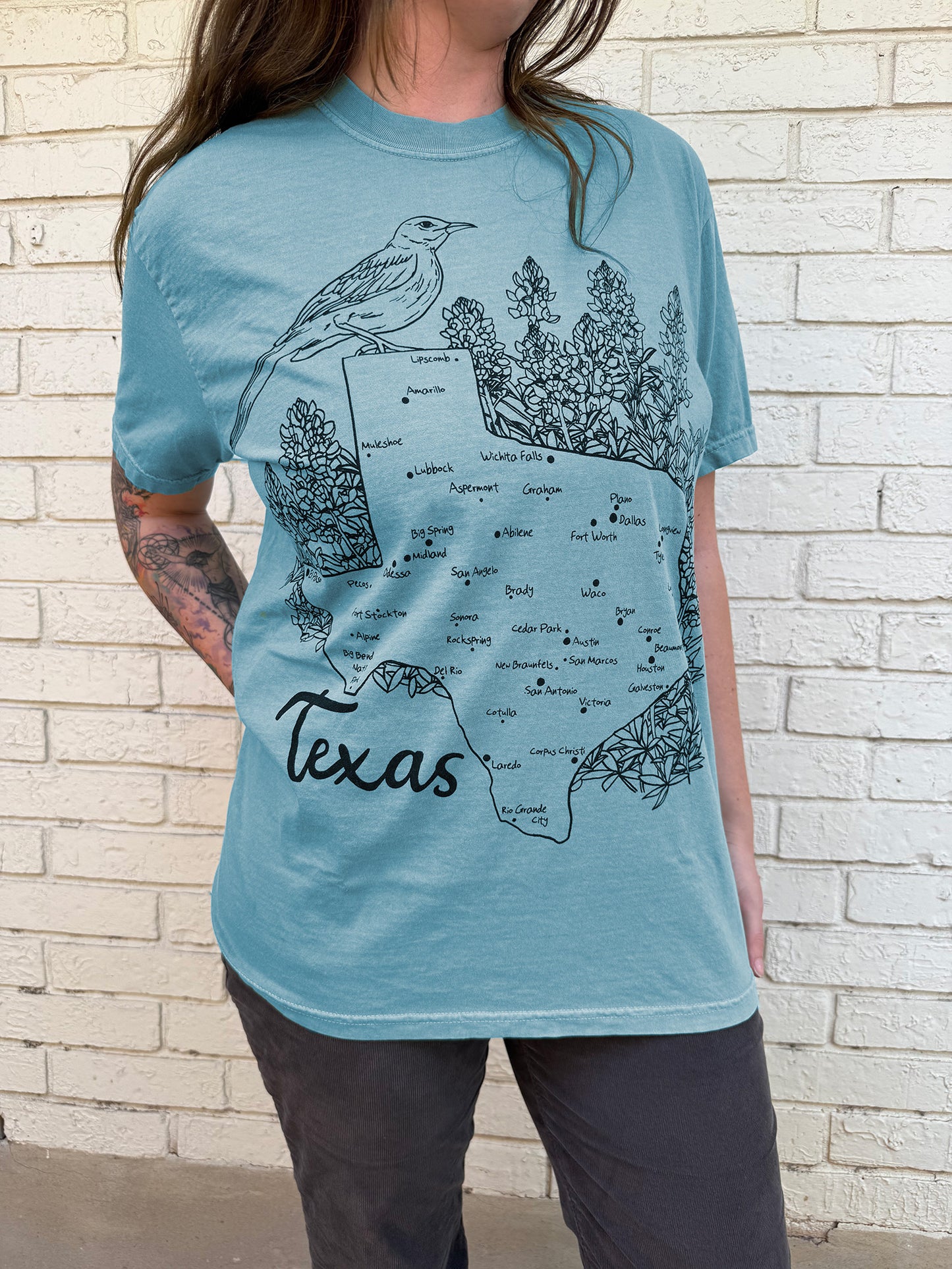 Texas Bluebonnet T-Shirt - Vibrant Botanical Print, 100% Cotton