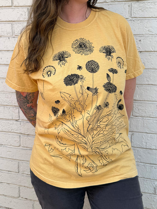 Dandelions and Honeybee's comfort colors T shirt