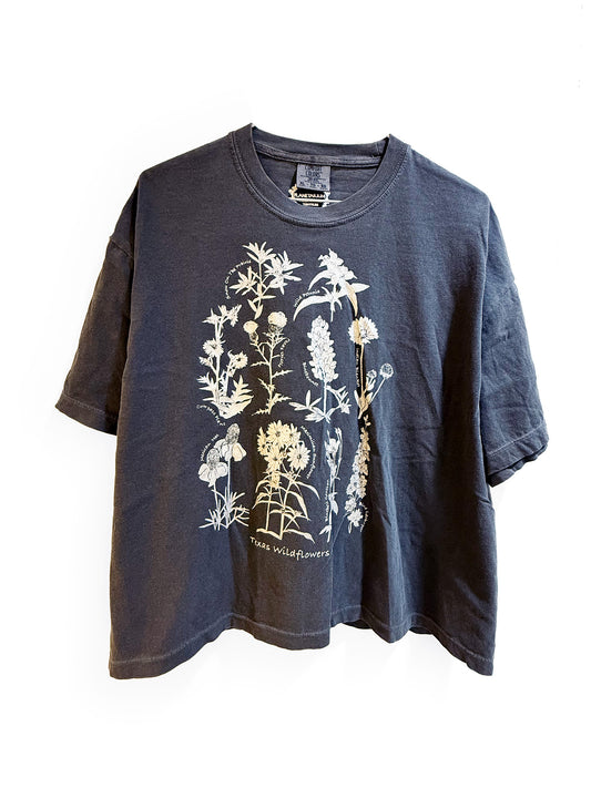 Handprinted Texas Wildflowers Crop Top | 100% Sustainable Cotton