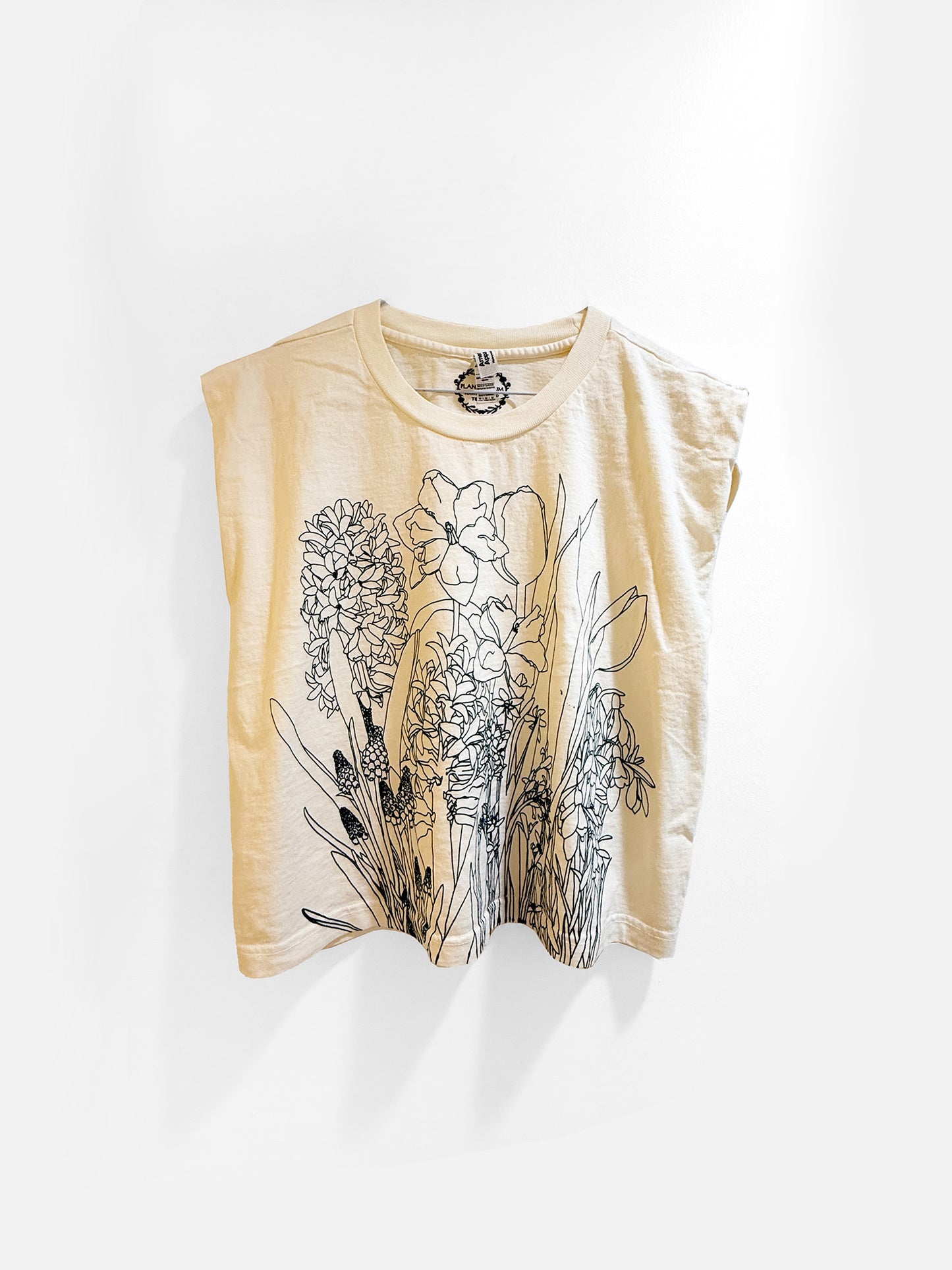 SPRING Handprinted Botanical Crop Top - Sustainable Cotton