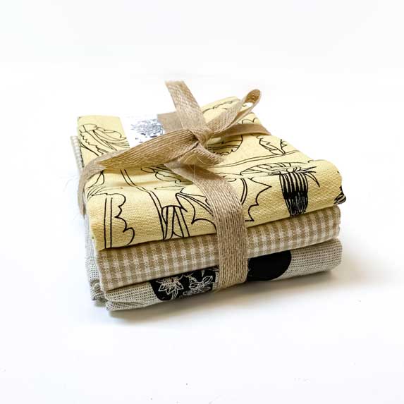 Bloom Botanical Handprinted Artisan Tea Towel Gift Set