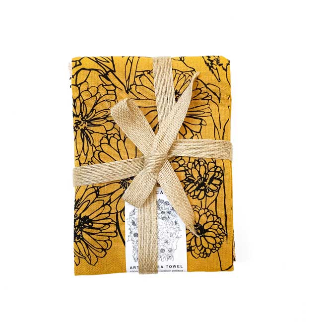 Handprinted Botanical Artisan Tea Towel Set