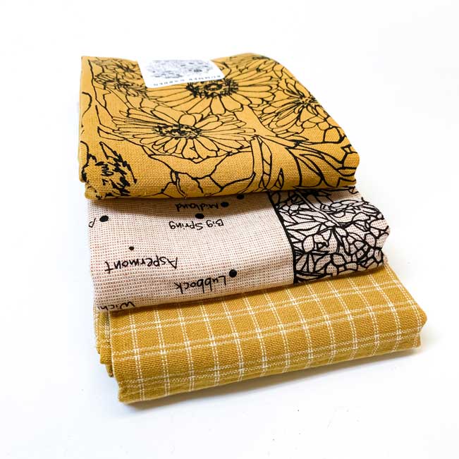 Handprinted Botanical Artisan Tea Towel Set