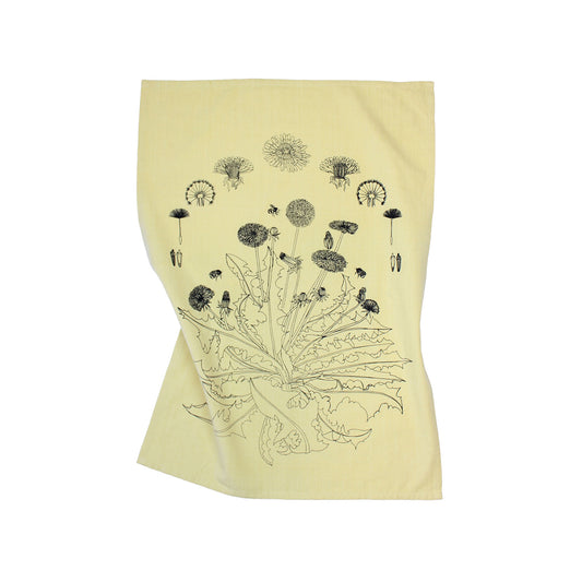 Dandelion & Honeybees - Hand Printed Artisan Tea Towel