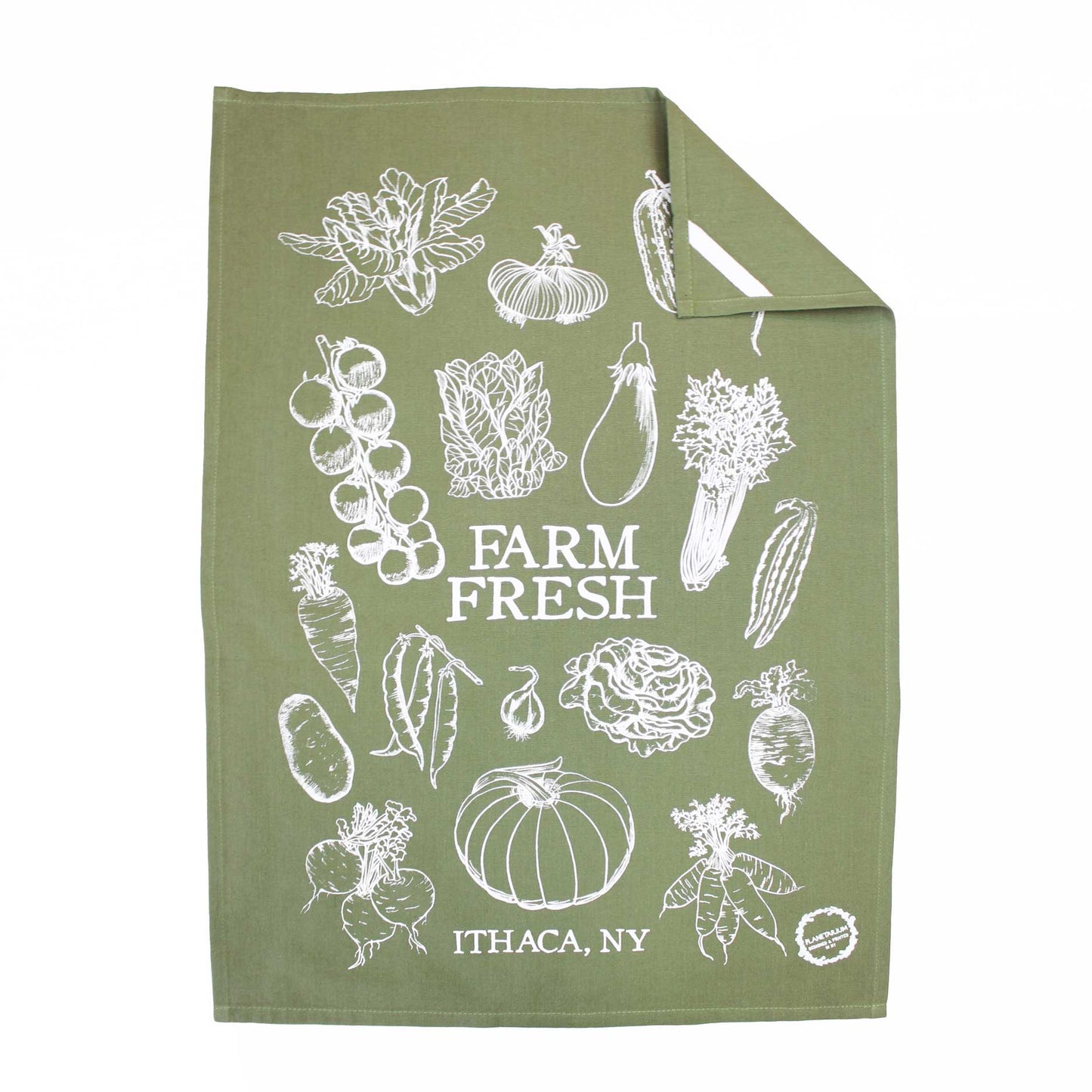 Sage Botanical Handprinted Artisan Tea Towel Set