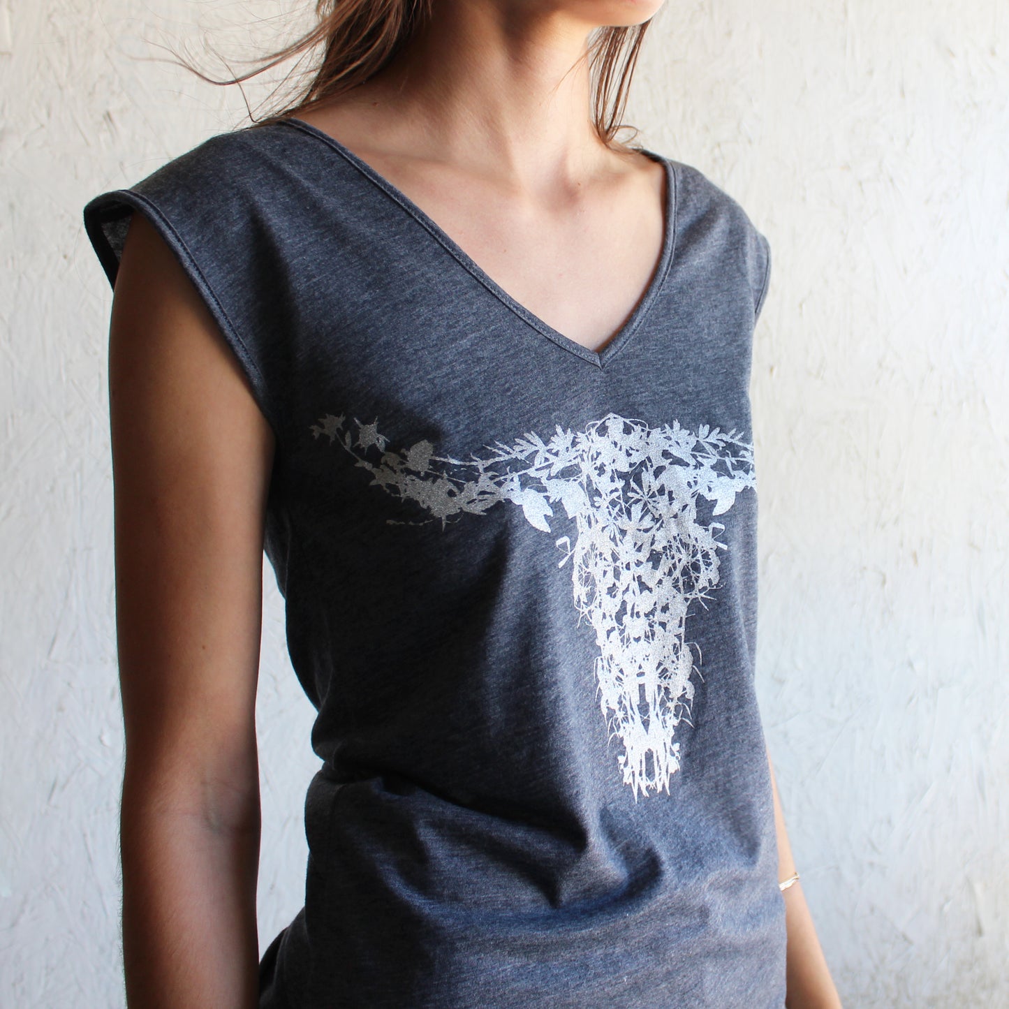 Texas Wildflowers Long Horn Botanical hand Printed Top