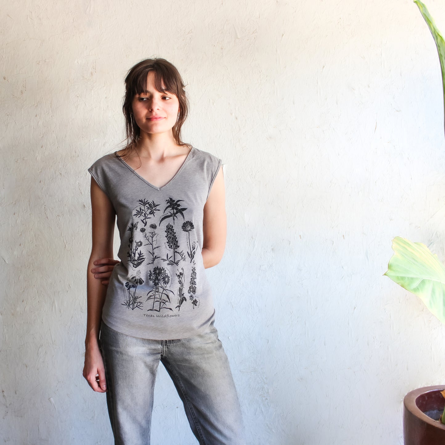 Texas Wildflowers Top - Stylish & Comfortable | PLANETARIUM handprinted textiles