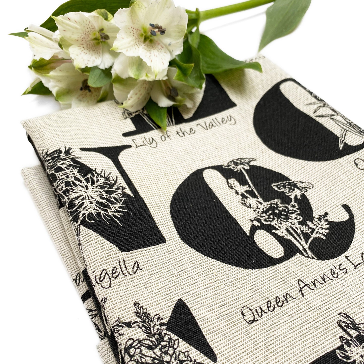ABC Flowers Tea Towel - Educational Alphabet Design