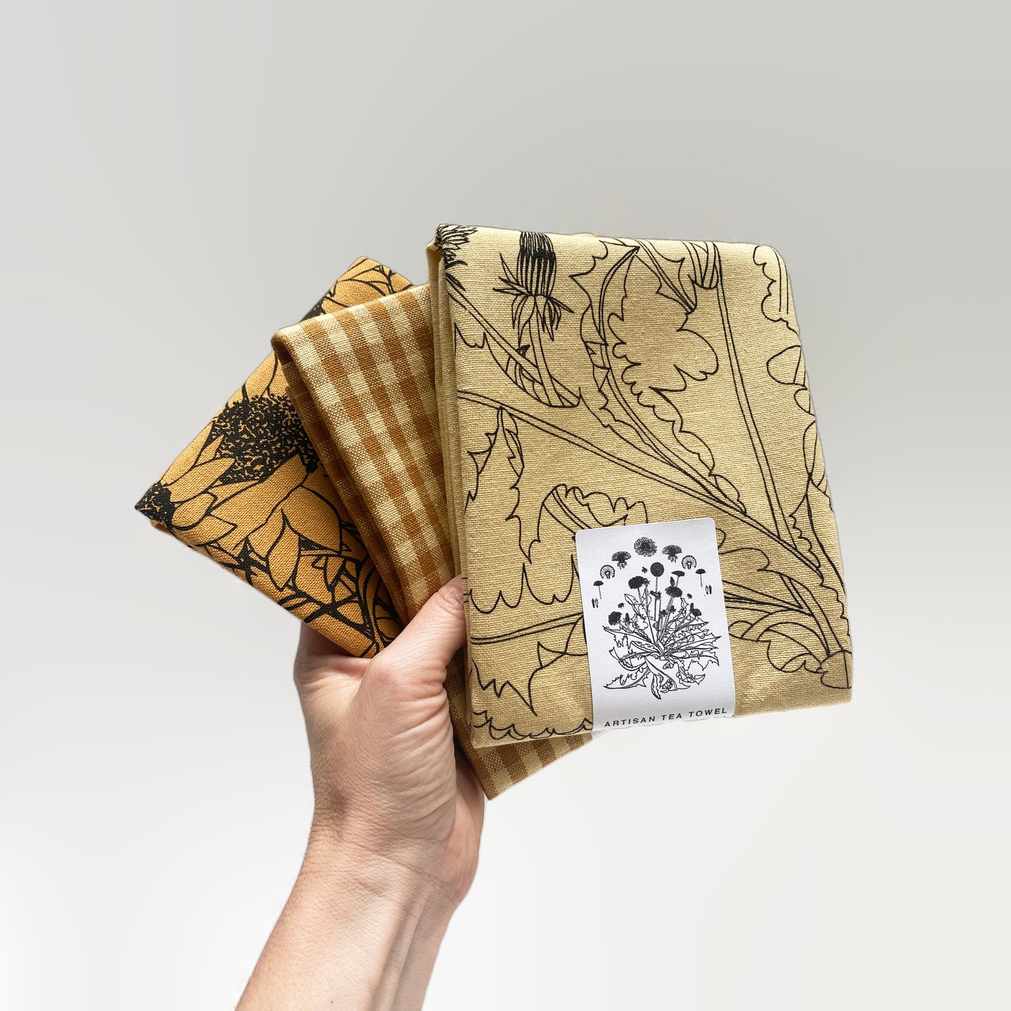 Beauty of the season botanical artisan tea towels set