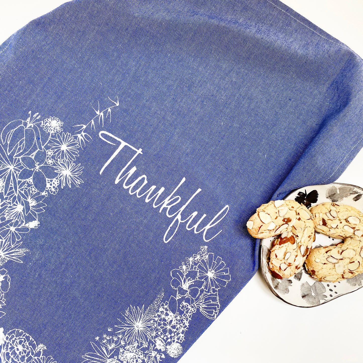 THANKFUL Handprinted Artisan Tea Towel
