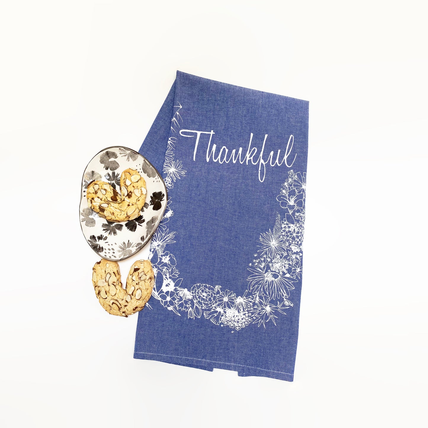 THANKFUL Handprinted Artisan Tea Towel