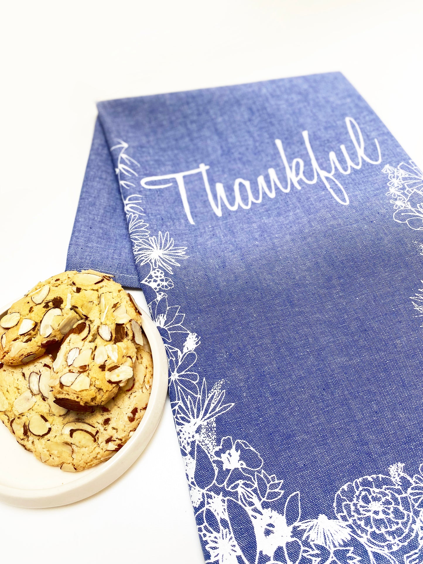 THANKFUL Handprinted Artisan Tea Towel