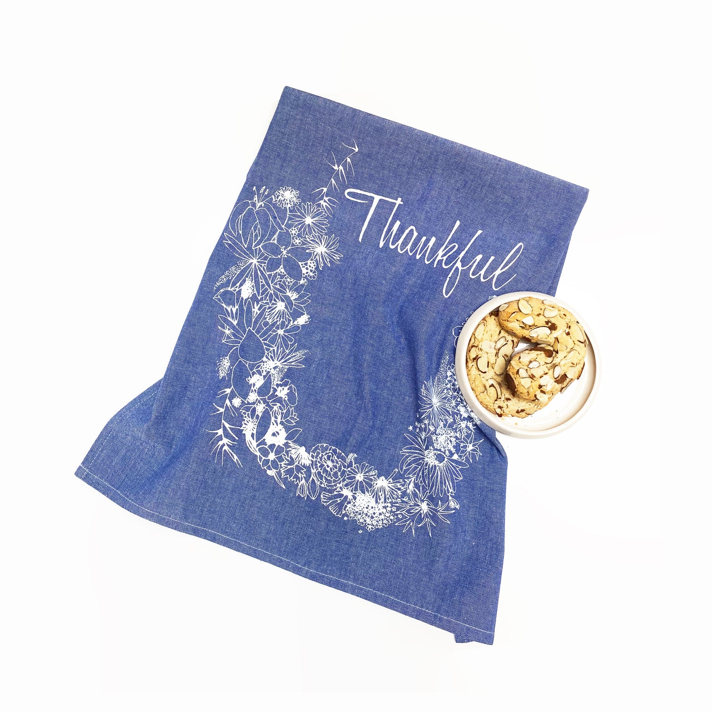 THANKFUL Handprinted Artisan Tea Towel