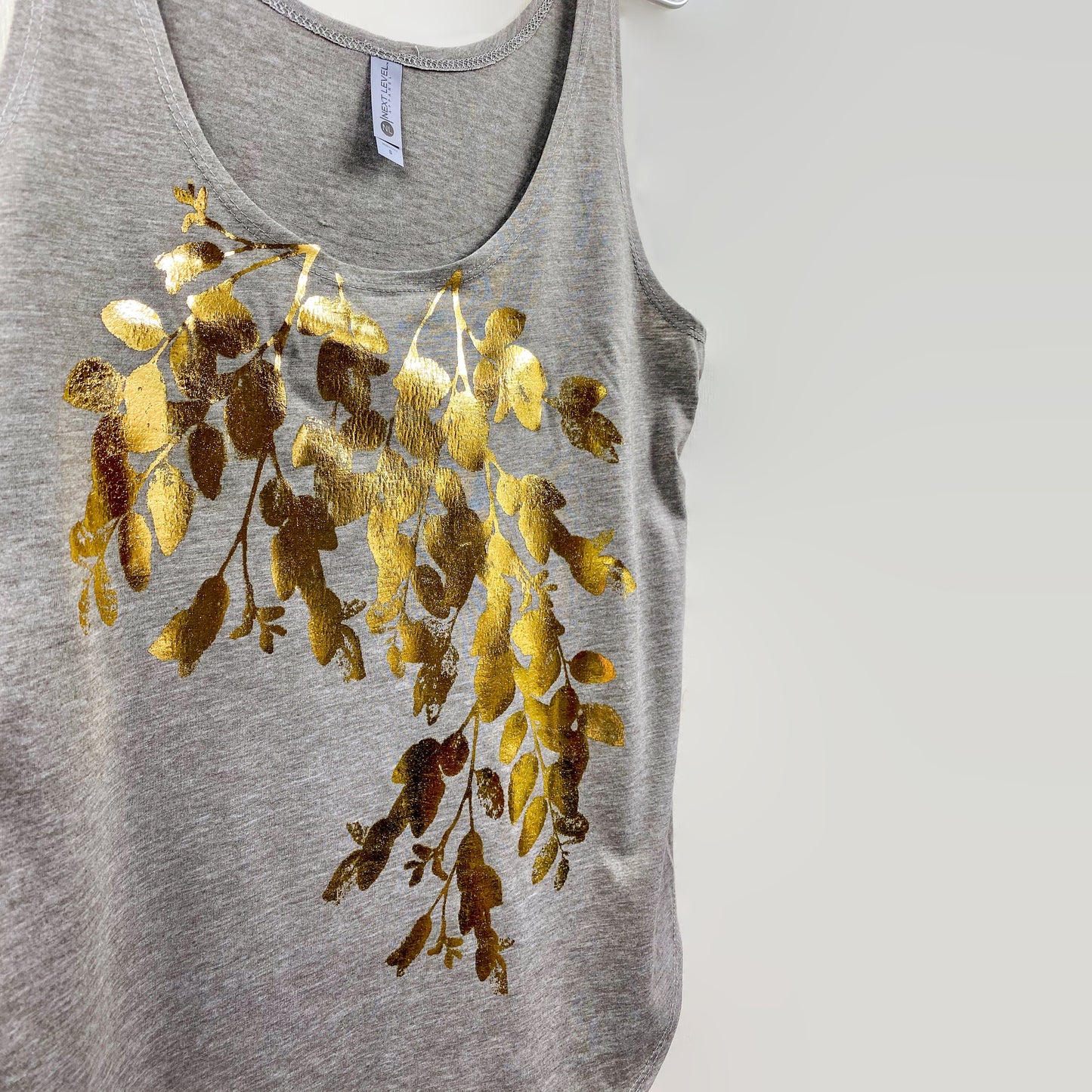Wild golden leaves botanical tank top