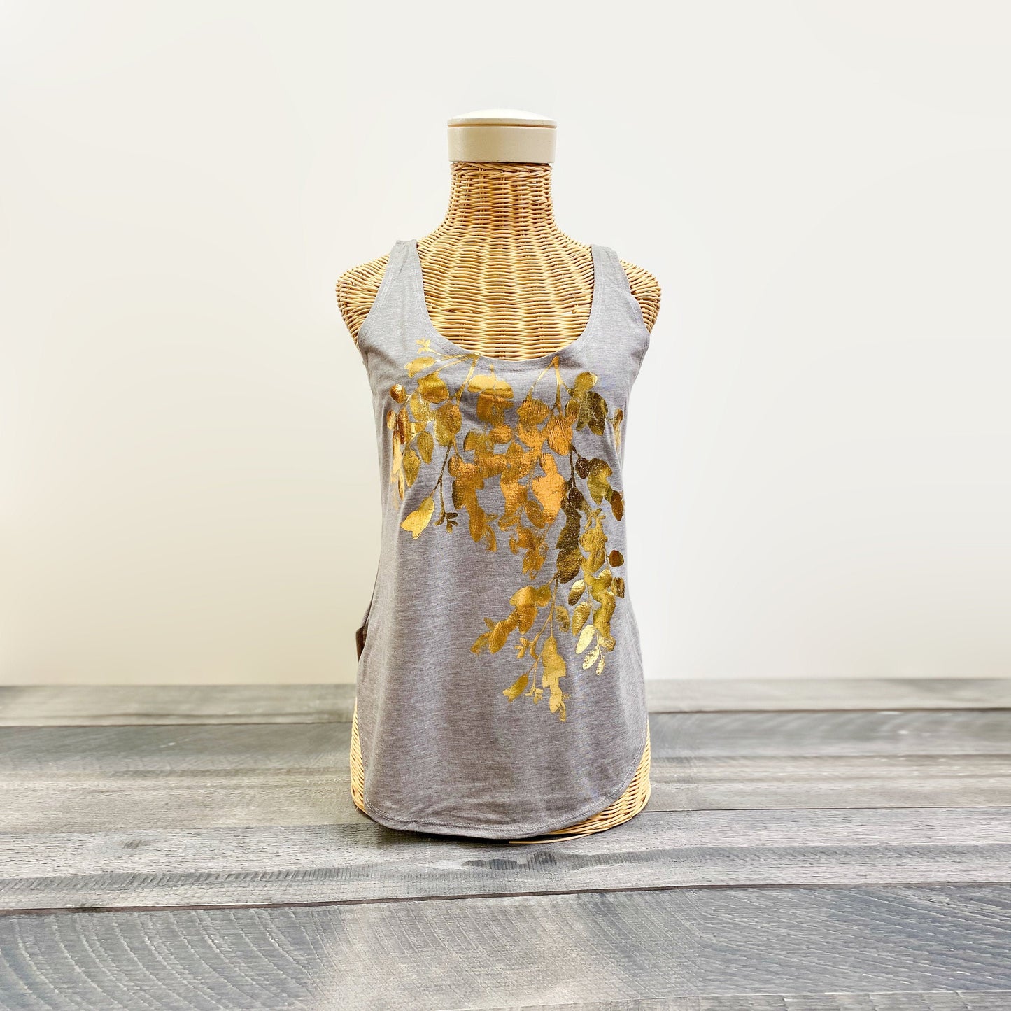 Wild golden leaves botanical tank top