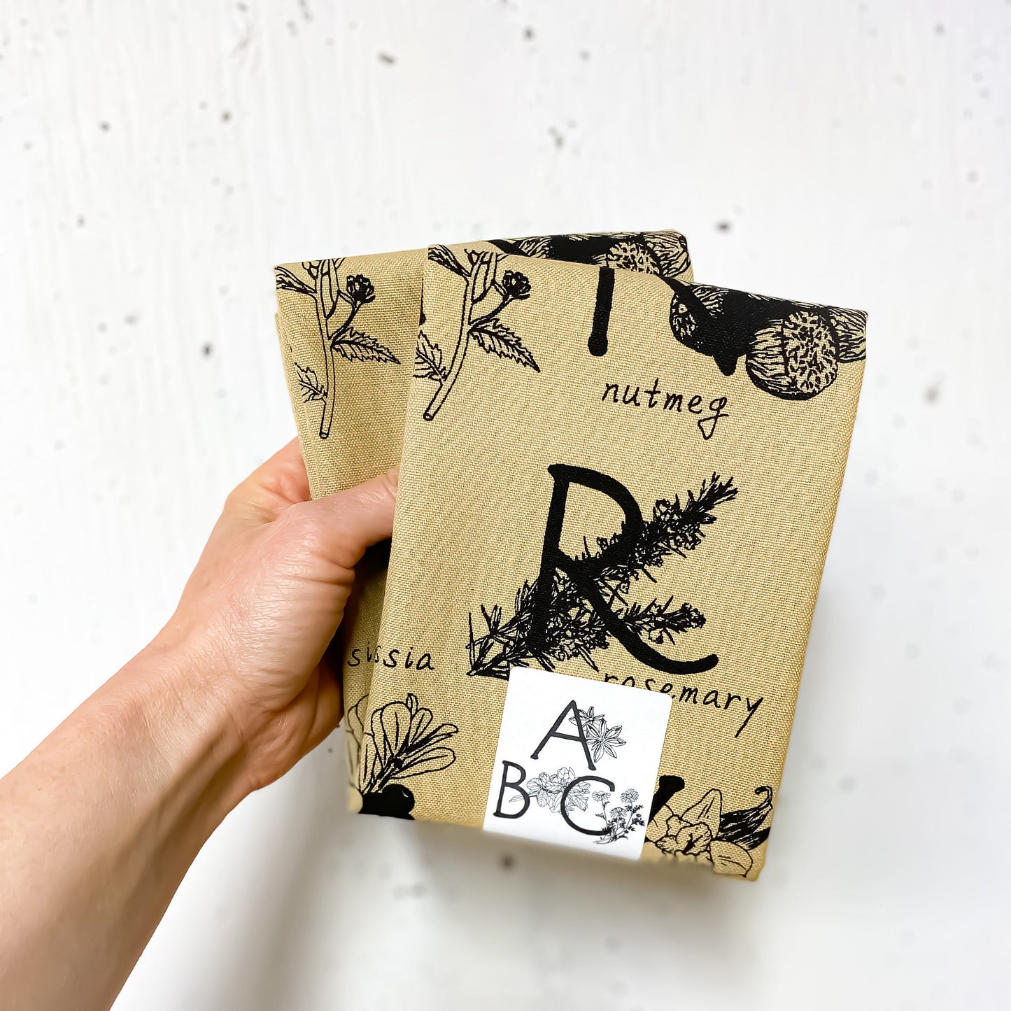 ABC HERBS & SPICES - Hand Printed Artisan Tea Towel