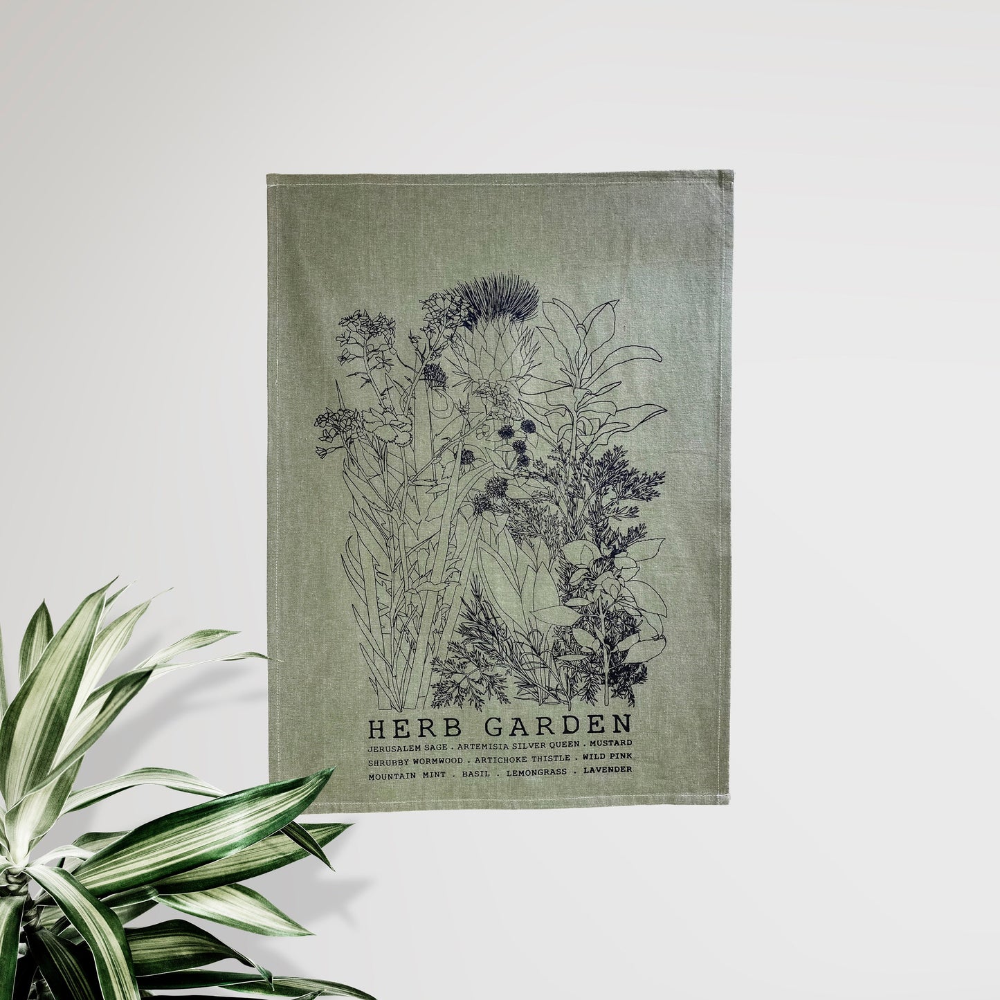 Herb Garden Tea Towel - A Delightful Addition to Your Kitchen Decor