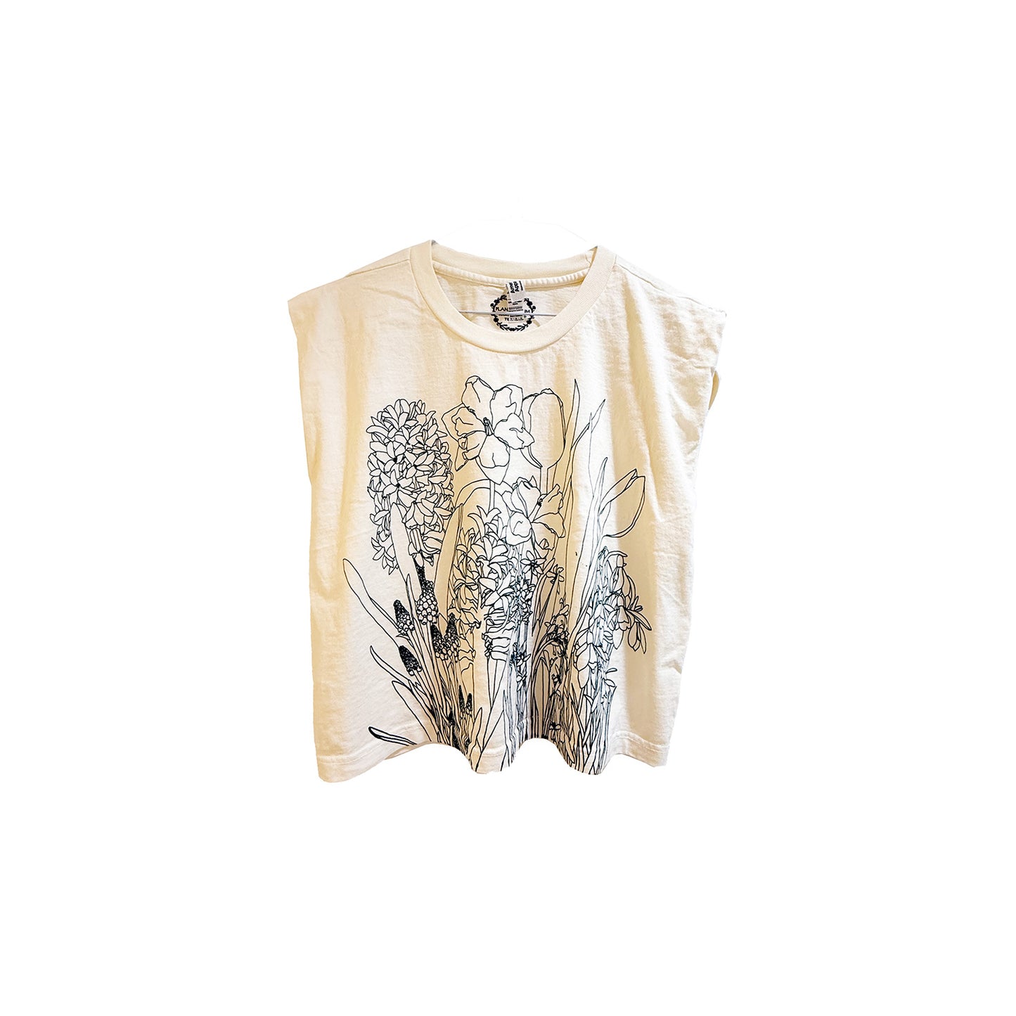 SPRING Handprinted Botanical Crop Top - Sustainable Cotton