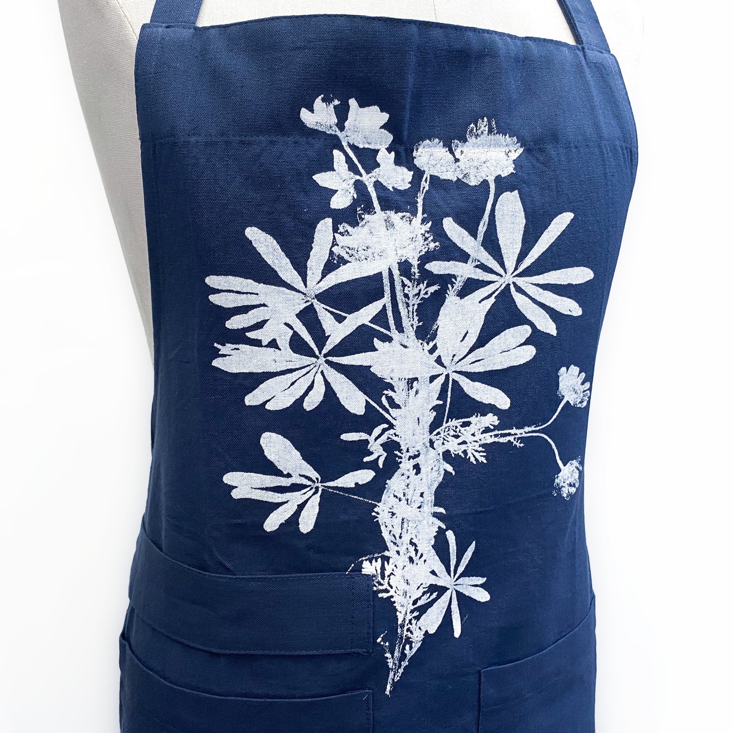 Bluebonnet Bouquet Hand Printed Apron