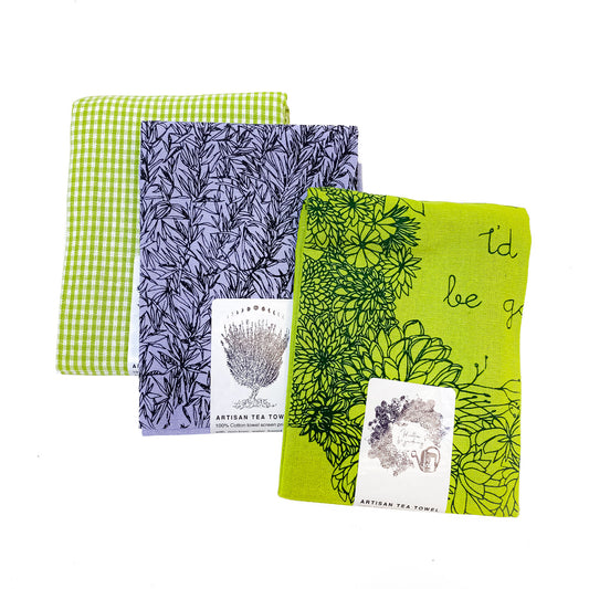 Spring season botanical artisan towels set