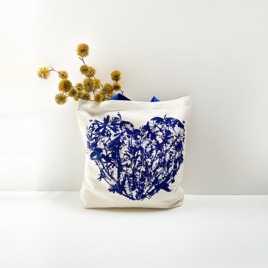 Wildflowers Heart Tote Bag