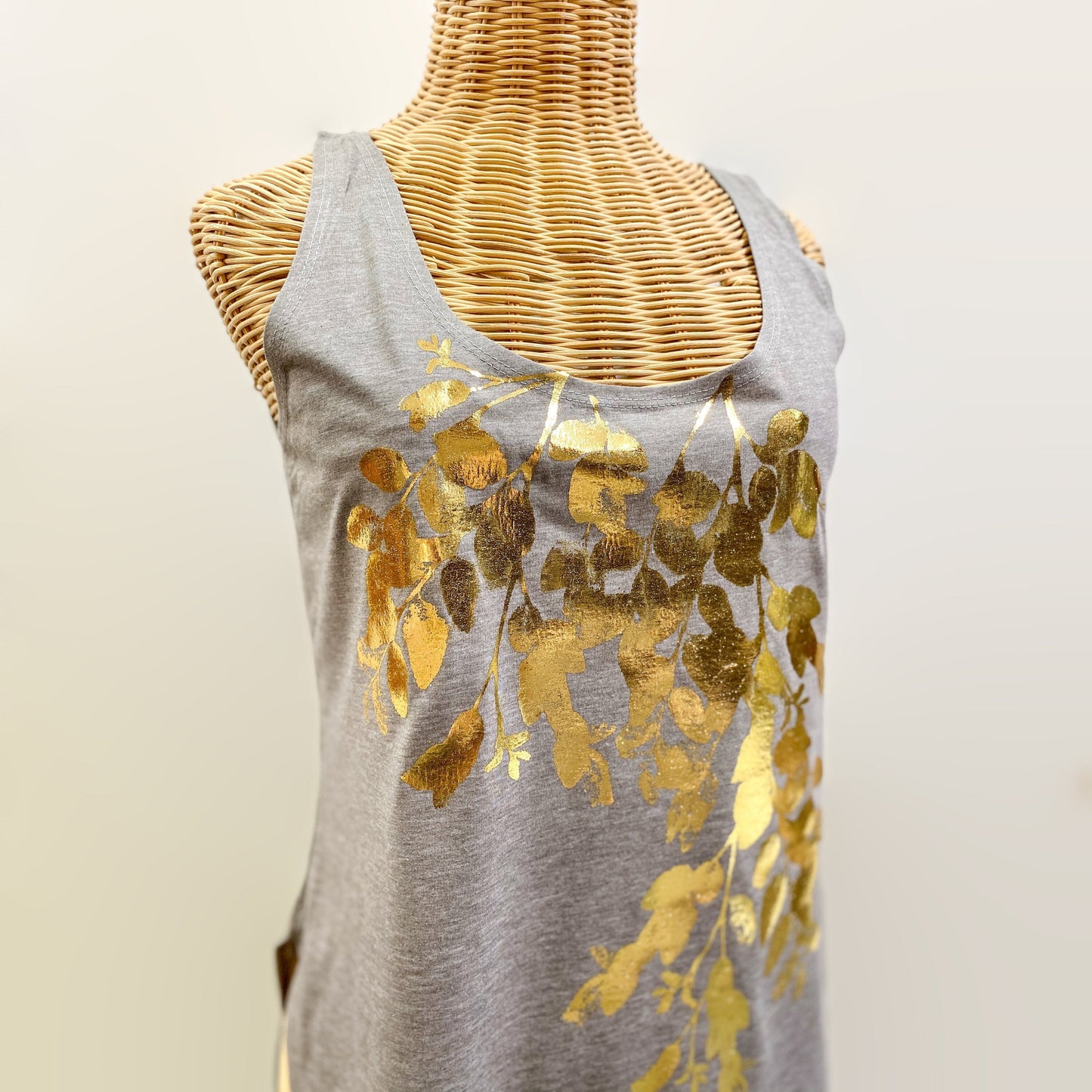 Wild golden leaves botanical tank top