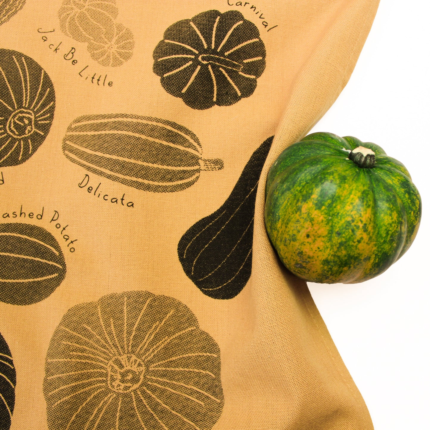 Grateful Gourds Tea Towel - Vibrant Squash and Pumpkin Design